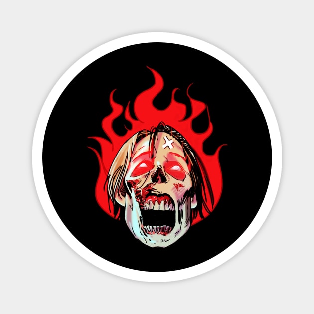 Zombie Man Angry Flame !! Magnet by Toss4Pon